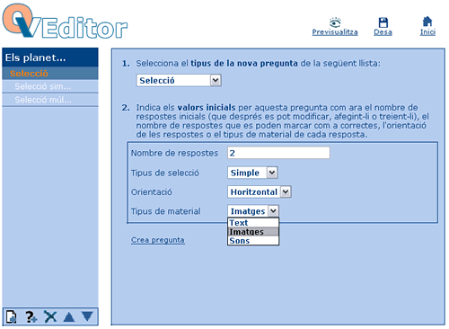 Creaci� d'una pregunta de selecci� amb imatges