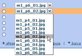 Llista amb les imatges del quadern