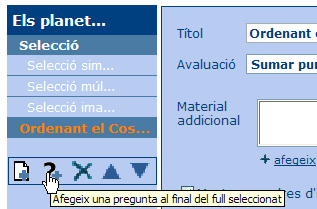 Creació d'una pregunta