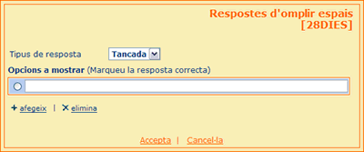 Respostes d'omplir espais