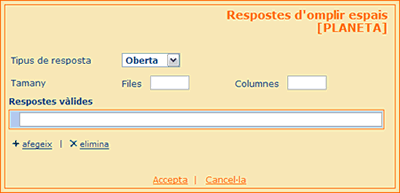 Respostes obertes d'omplir espais