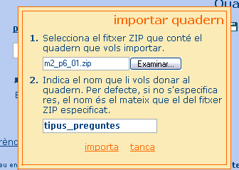 Importaci de quaderns