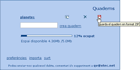 Exportaci de quaderns