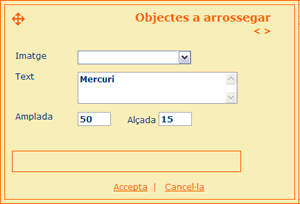 Edici d'un objecte arrossegable i la seva posici inicial