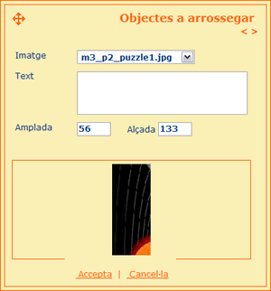 Edici d'un objecte arrossegable i la seva posici inicial
