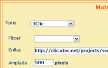 Pantalla d'edició de material addicional format per una imatge