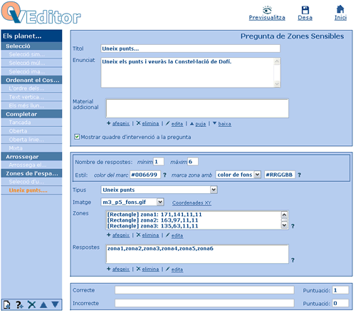 Edici de la pregunta d'unir punts