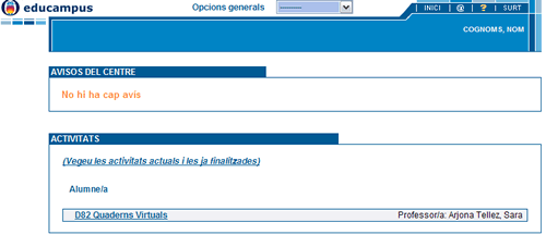 Activitats d'un alumne a Educampus